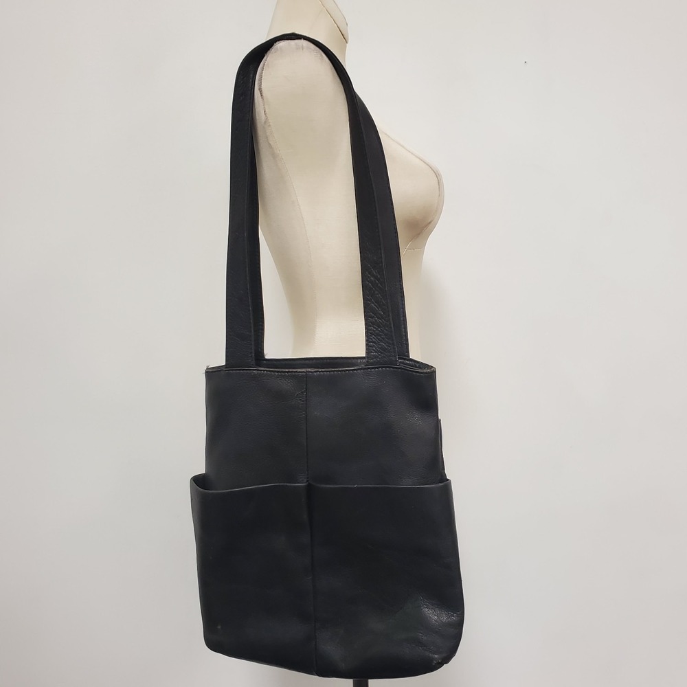 Hobo International Vintage Soft Supple Leather Tote Bag Shoulder Black Large